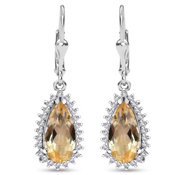 Gorgeous Genuine Citrine Earrings! NWT - Picture 1 of 7